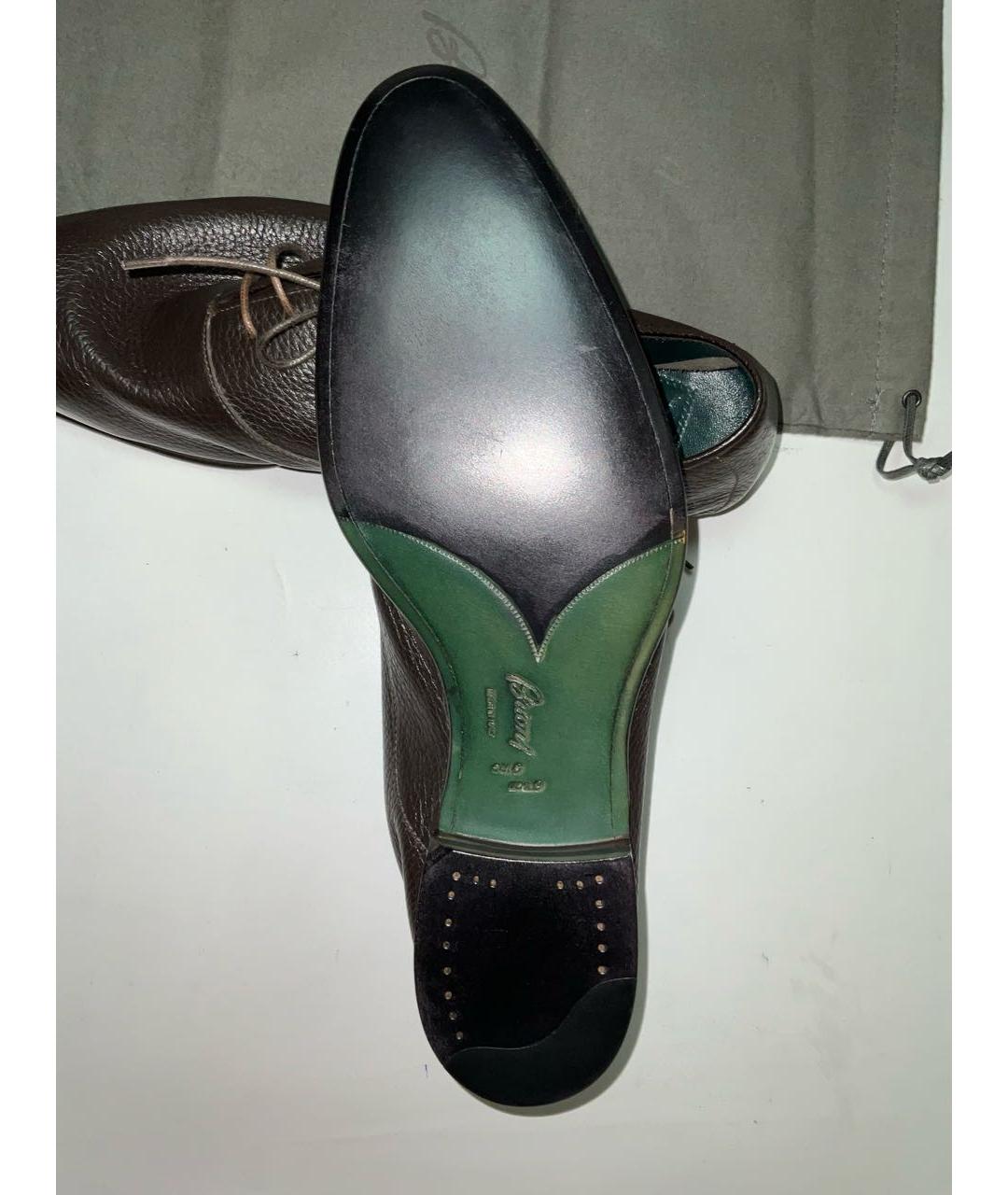 BRIONI Коричневые кожаные туфли, фото 4