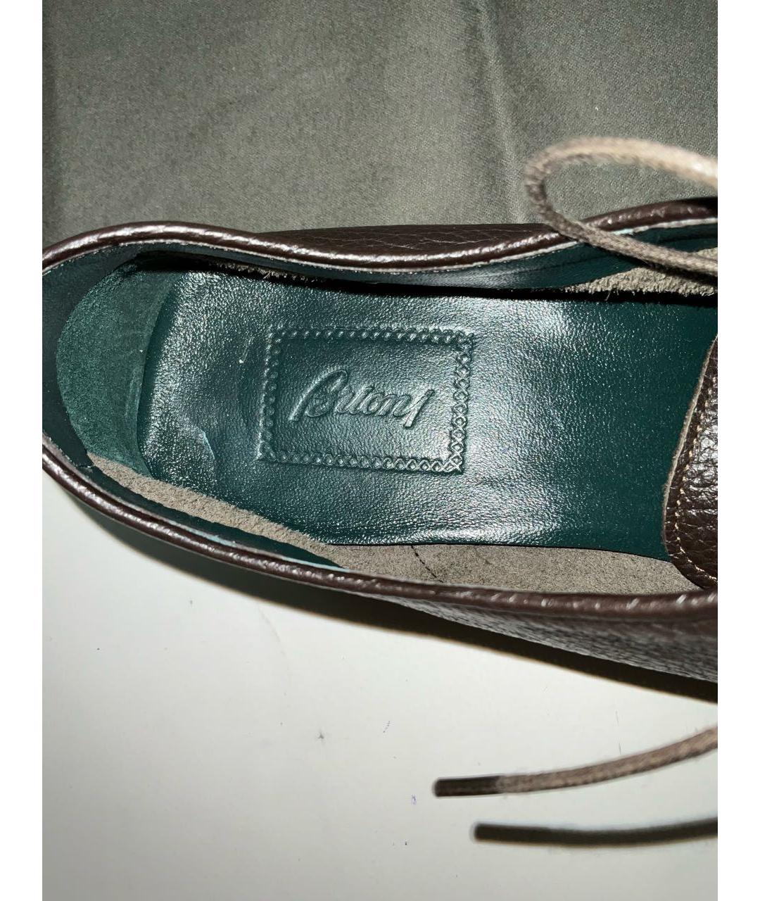BRIONI Коричневые кожаные туфли, фото 3
