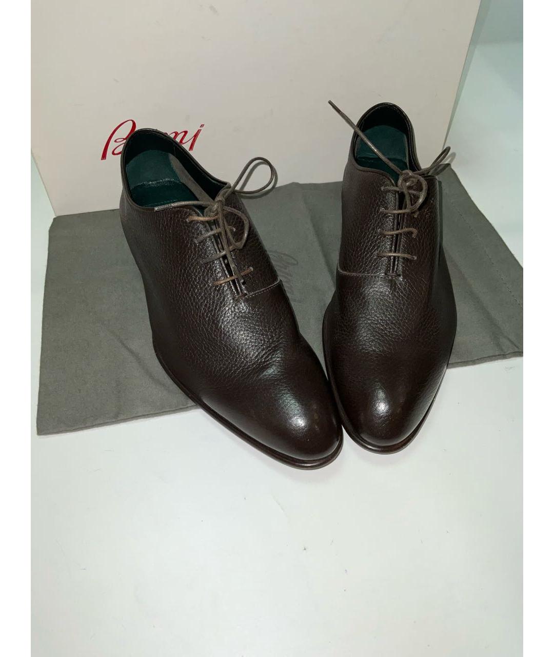 BRIONI Коричневые кожаные туфли, фото 2