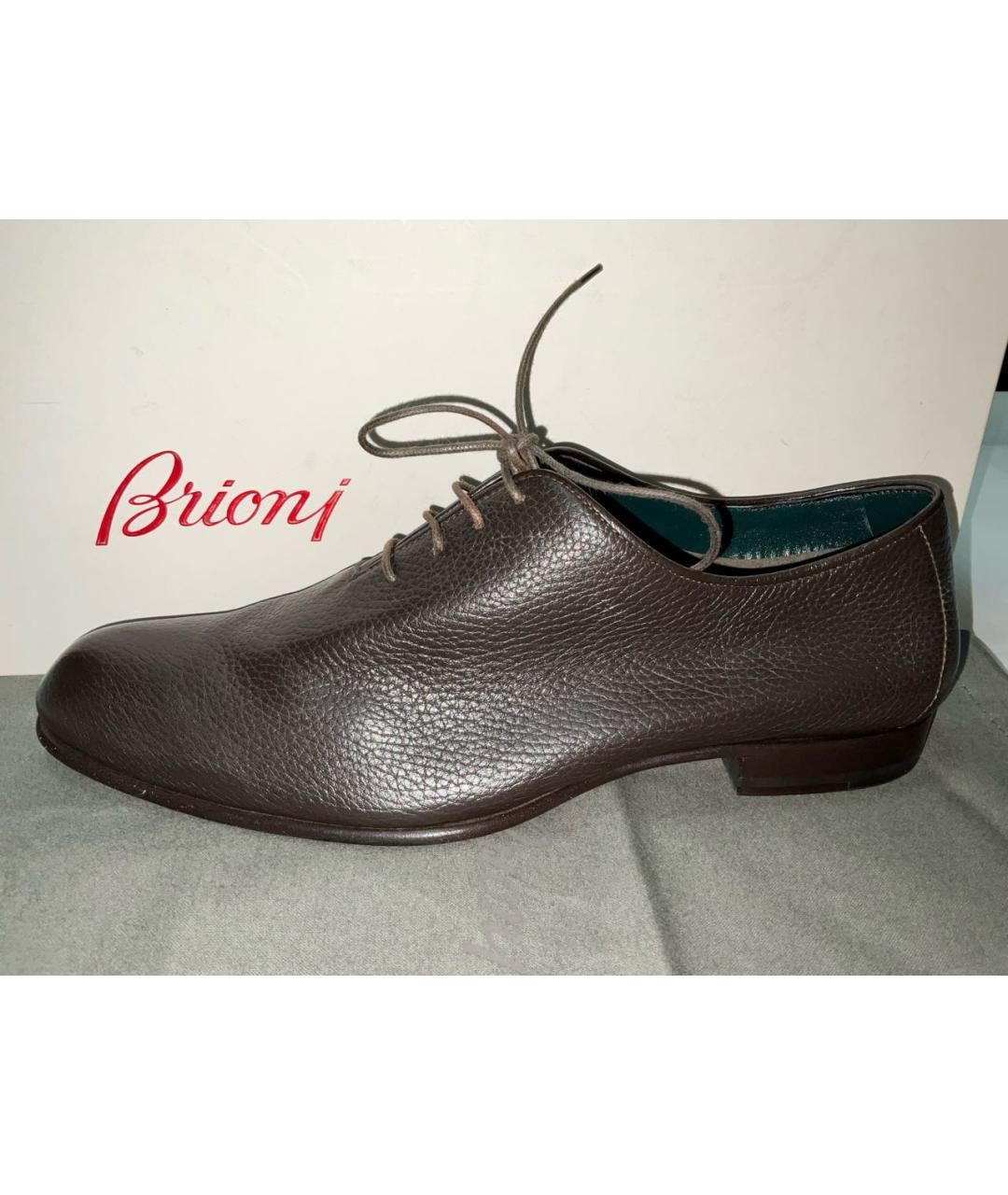 BRIONI Коричневые кожаные туфли, фото 5