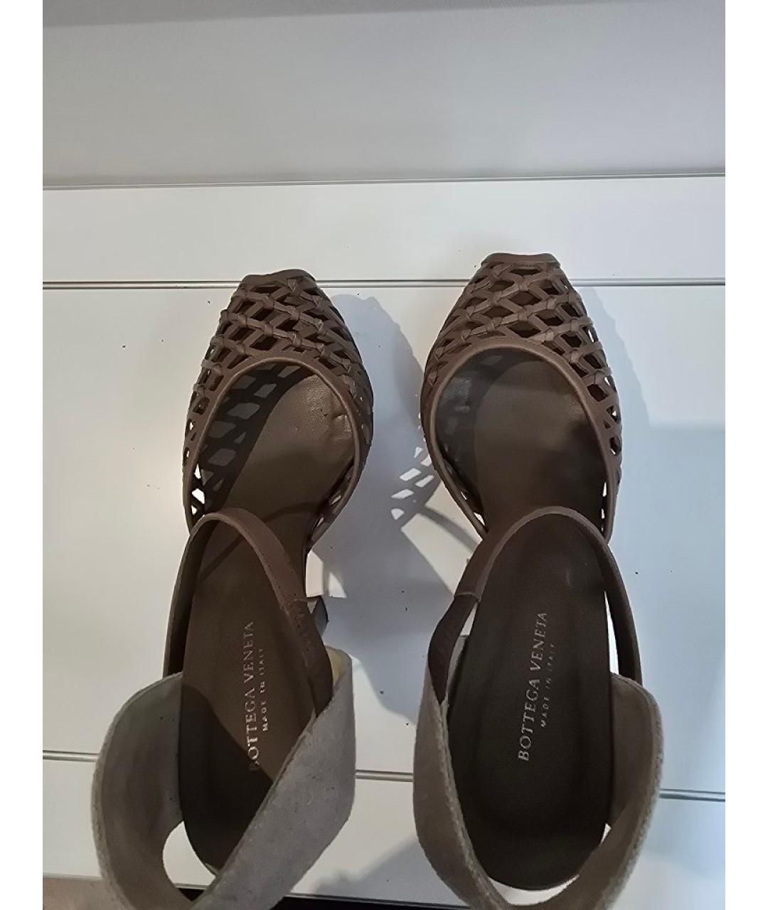 BOTTEGA VENETA Коричневые босоножки, фото 3