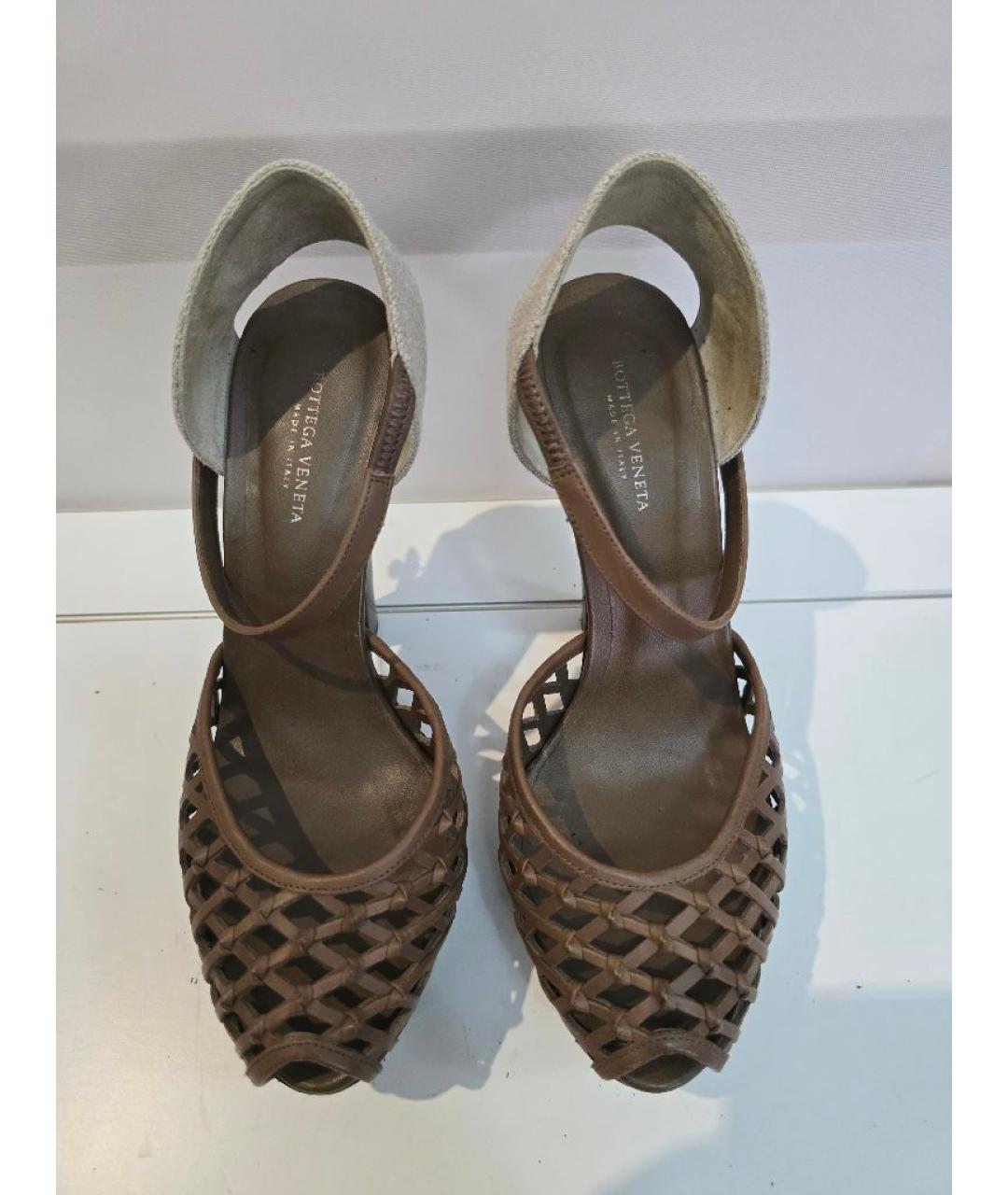 BOTTEGA VENETA Коричневые босоножки, фото 2