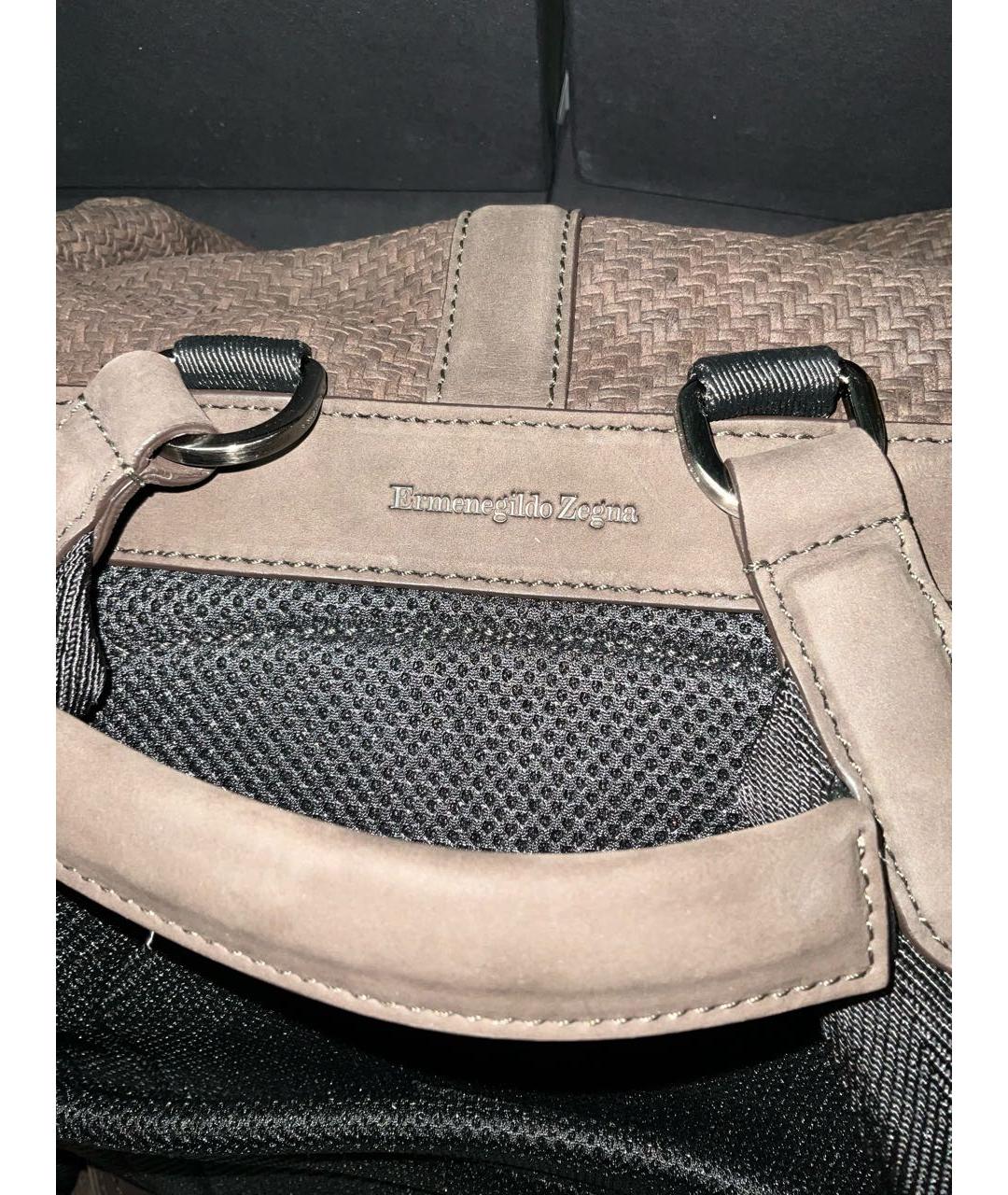 ERMENEGILDO ZEGNA XXX Коричневый замшевый рюкзак, фото 6