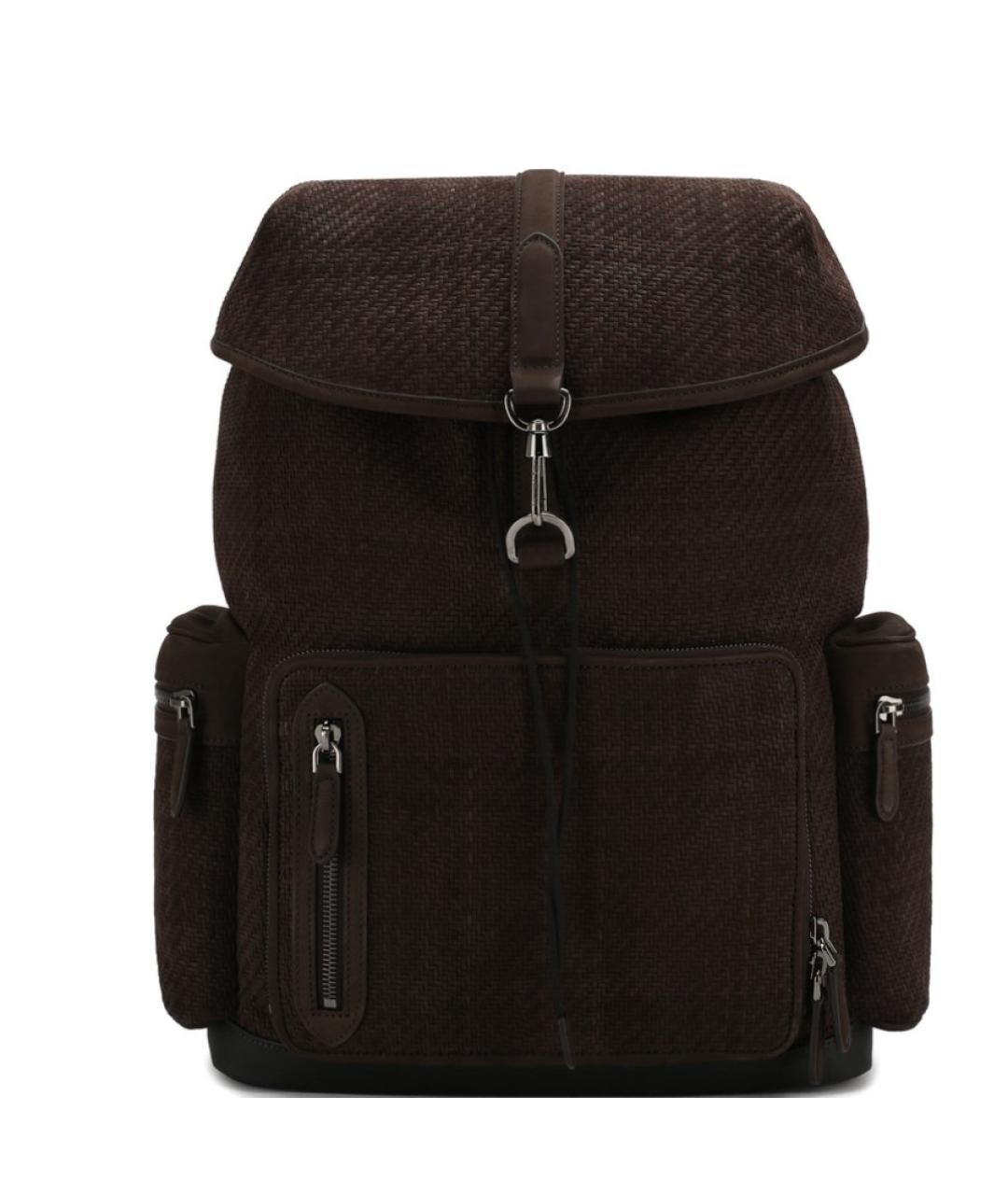 ERMENEGILDO ZEGNA XXX Коричневый замшевый рюкзак, фото 1