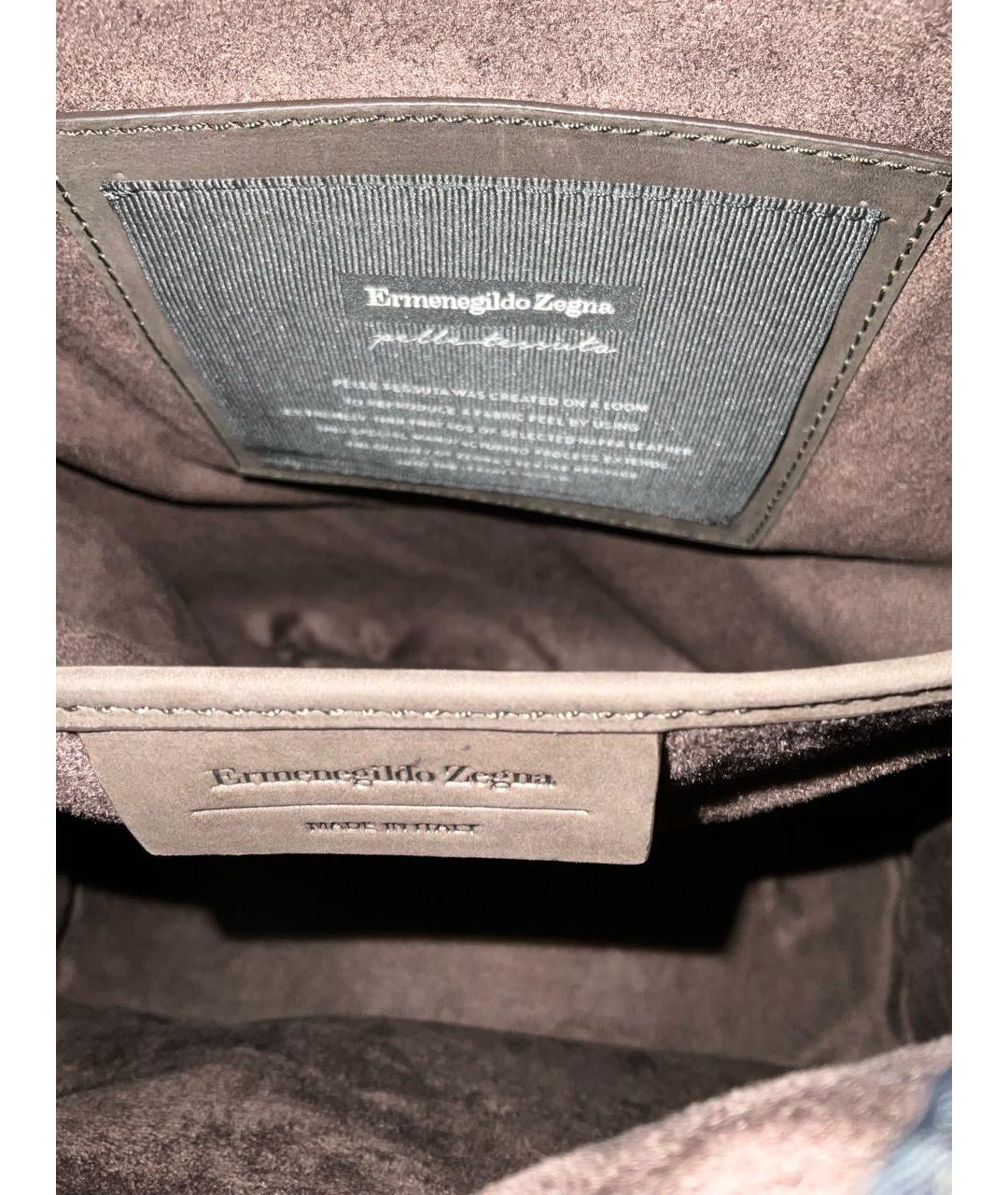 ERMENEGILDO ZEGNA XXX Коричневый замшевый рюкзак, фото 8