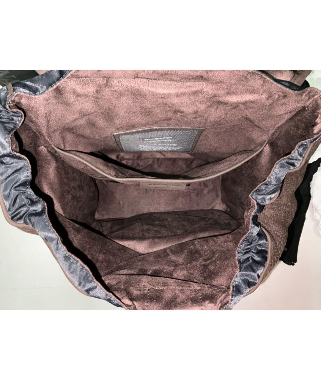 ERMENEGILDO ZEGNA XXX Коричневый замшевый рюкзак, фото 9