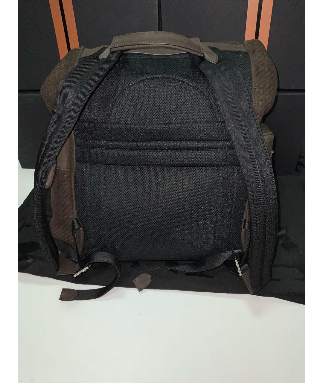 ERMENEGILDO ZEGNA XXX Коричневый замшевый рюкзак, фото 5