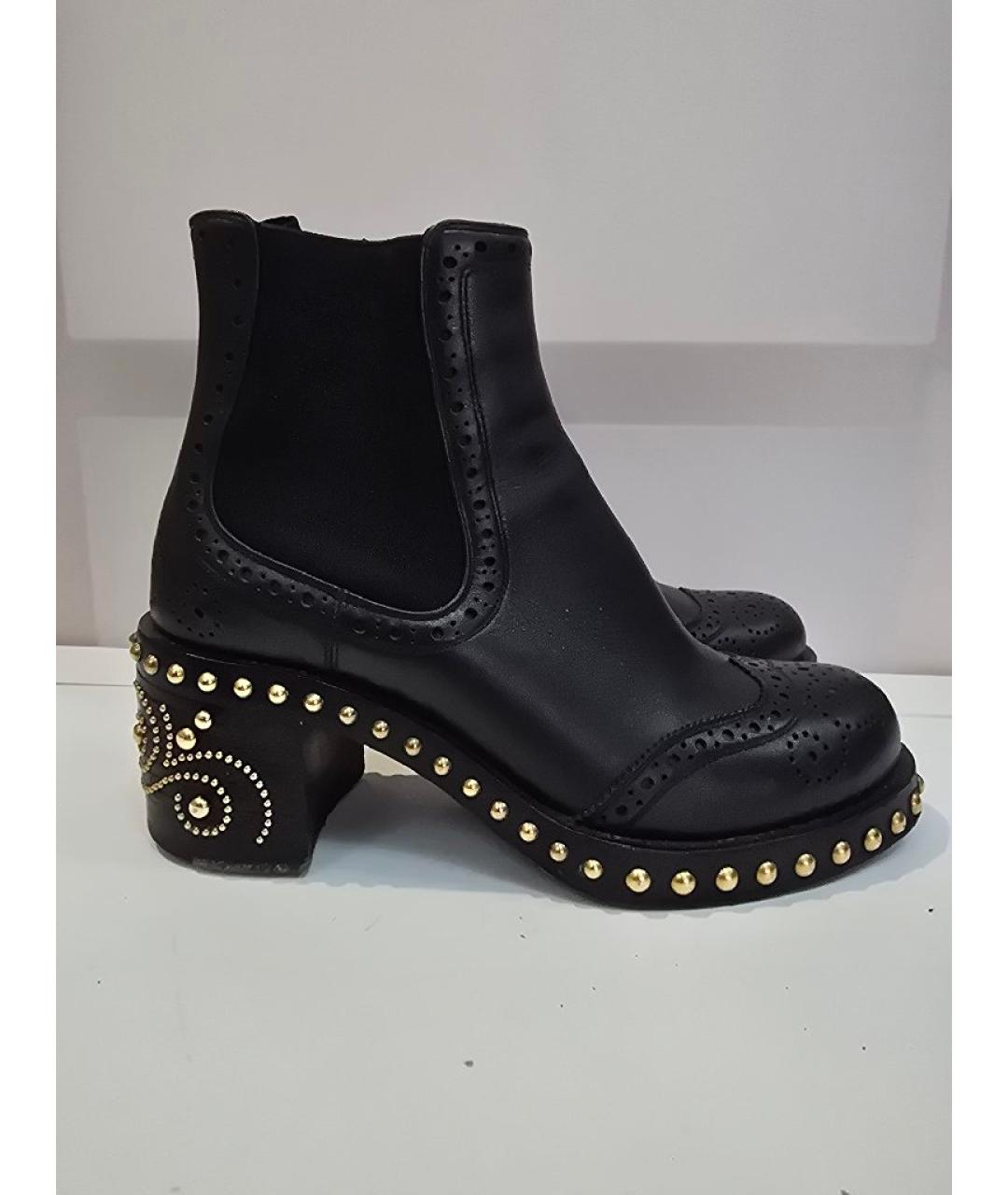MIU MIU Черные кожаные ботильоны, фото 6