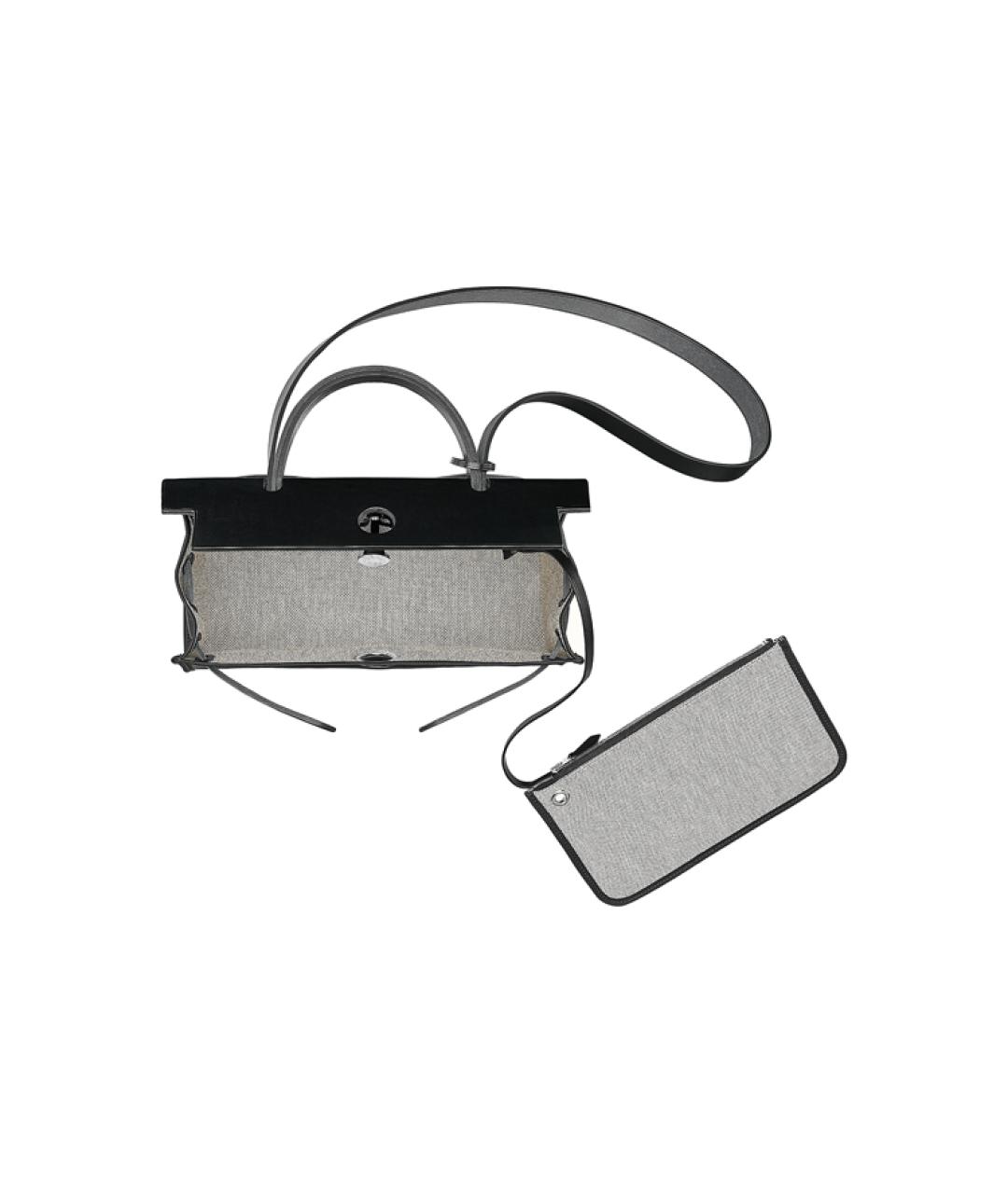 HERMES Черная кожаная сумка с короткими ручками, фото 4