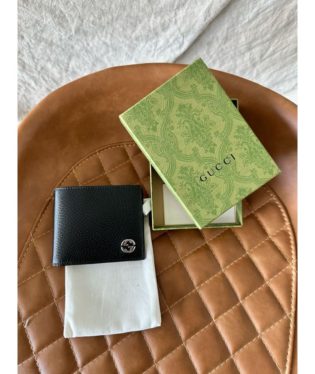 GUCCI Черный кожаный кошелек, фото 2
