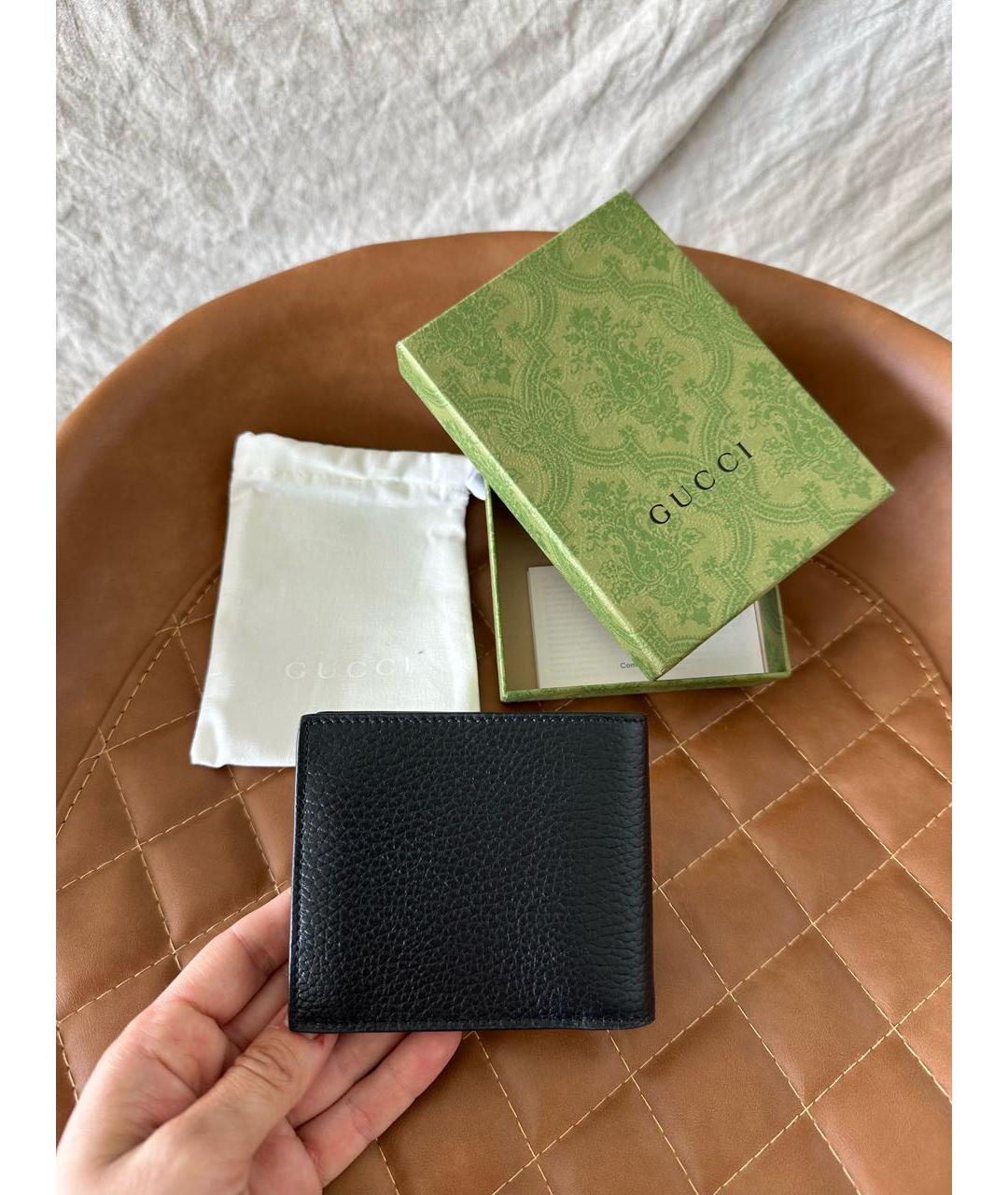 GUCCI Черный кожаный кошелек, фото 4