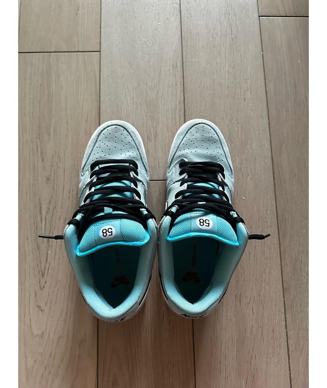 NIKE Голубые замшевые низкие кроссовки / кеды, фото 3