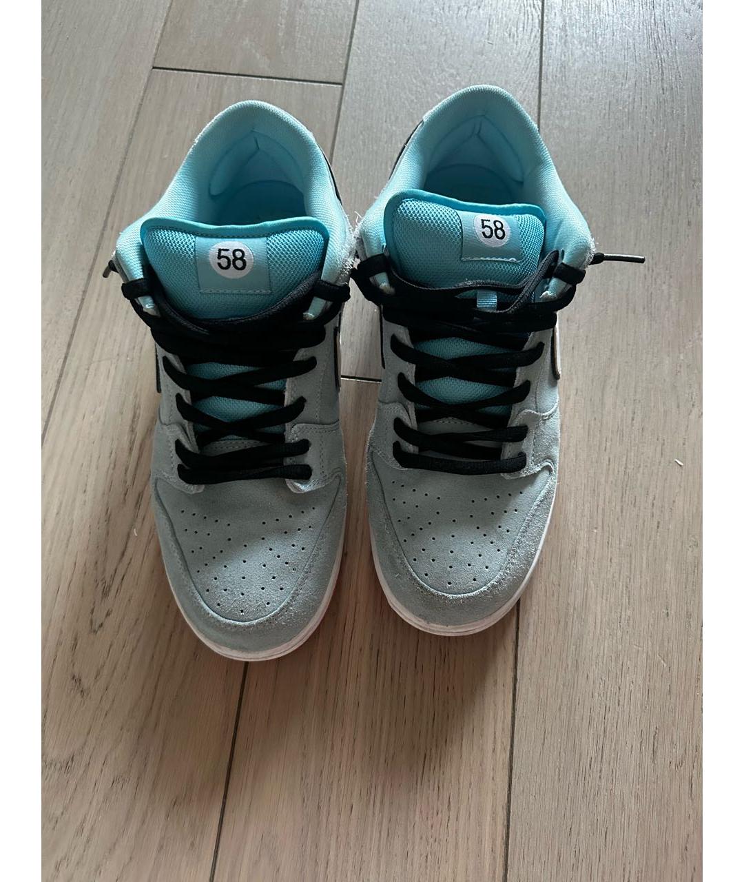 NIKE Голубые замшевые низкие кроссовки / кеды, фото 2