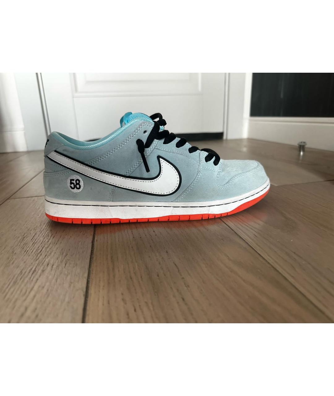 NIKE Голубые замшевые низкие кроссовки / кеды, фото 5