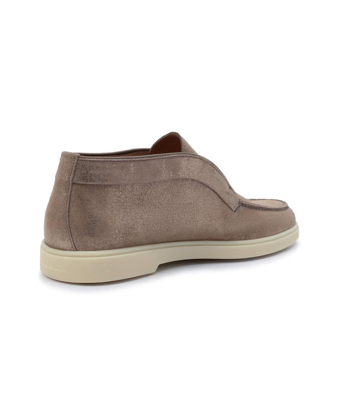 SANTONI Золотые кожаные лоферы, фото 3