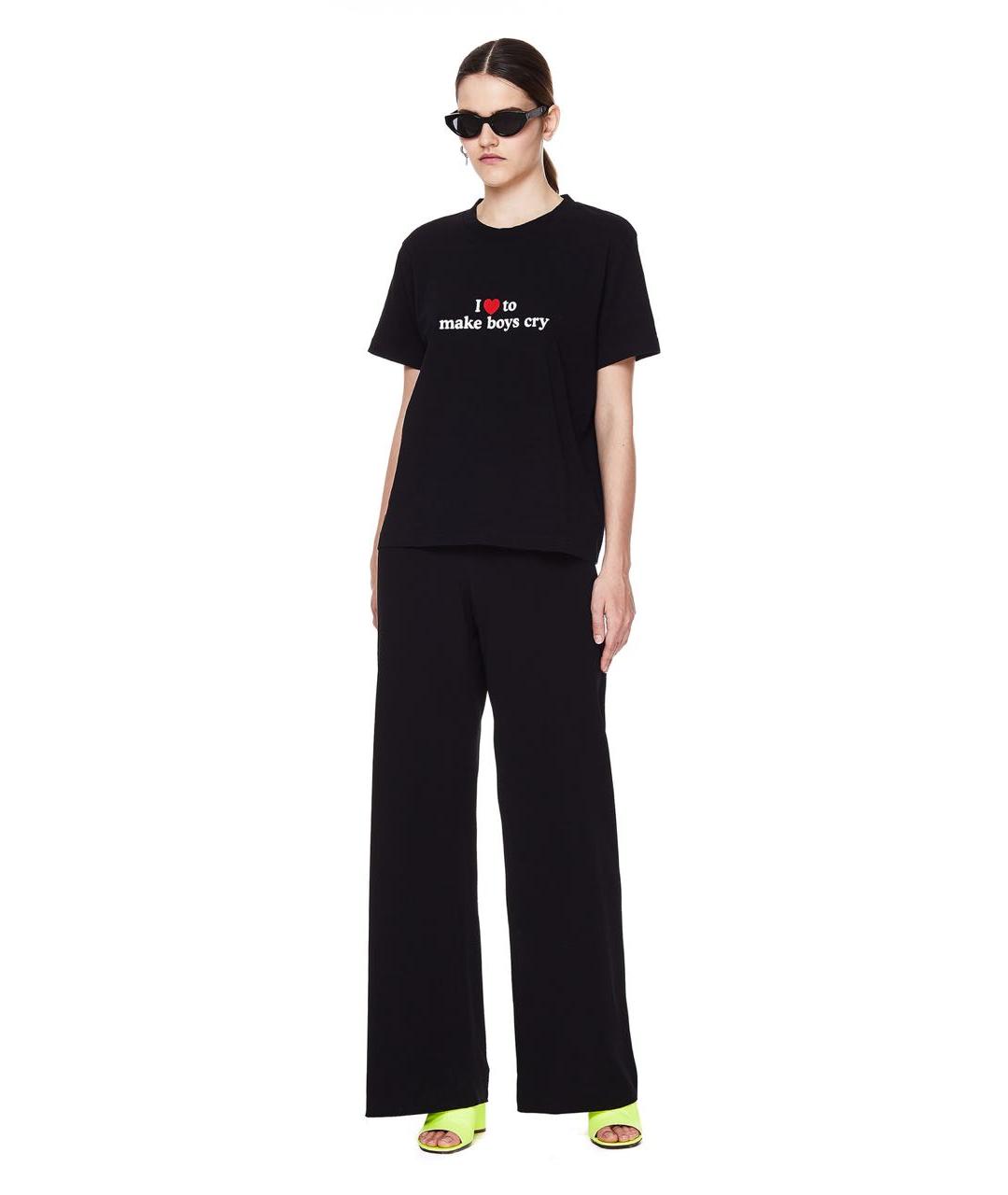 VETEMENTS Черная хлопковая футболка, фото 6