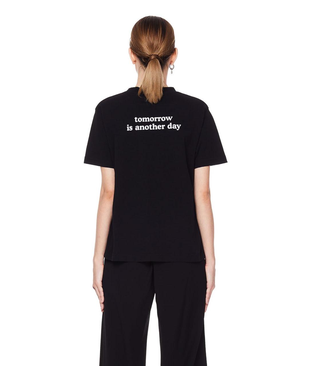 VETEMENTS Черная хлопковая футболка, фото 7