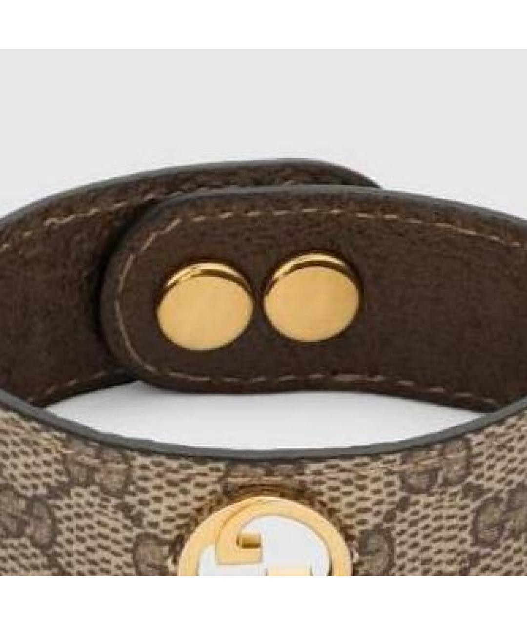 GUCCI Коричневый кожаный браслет, фото 3