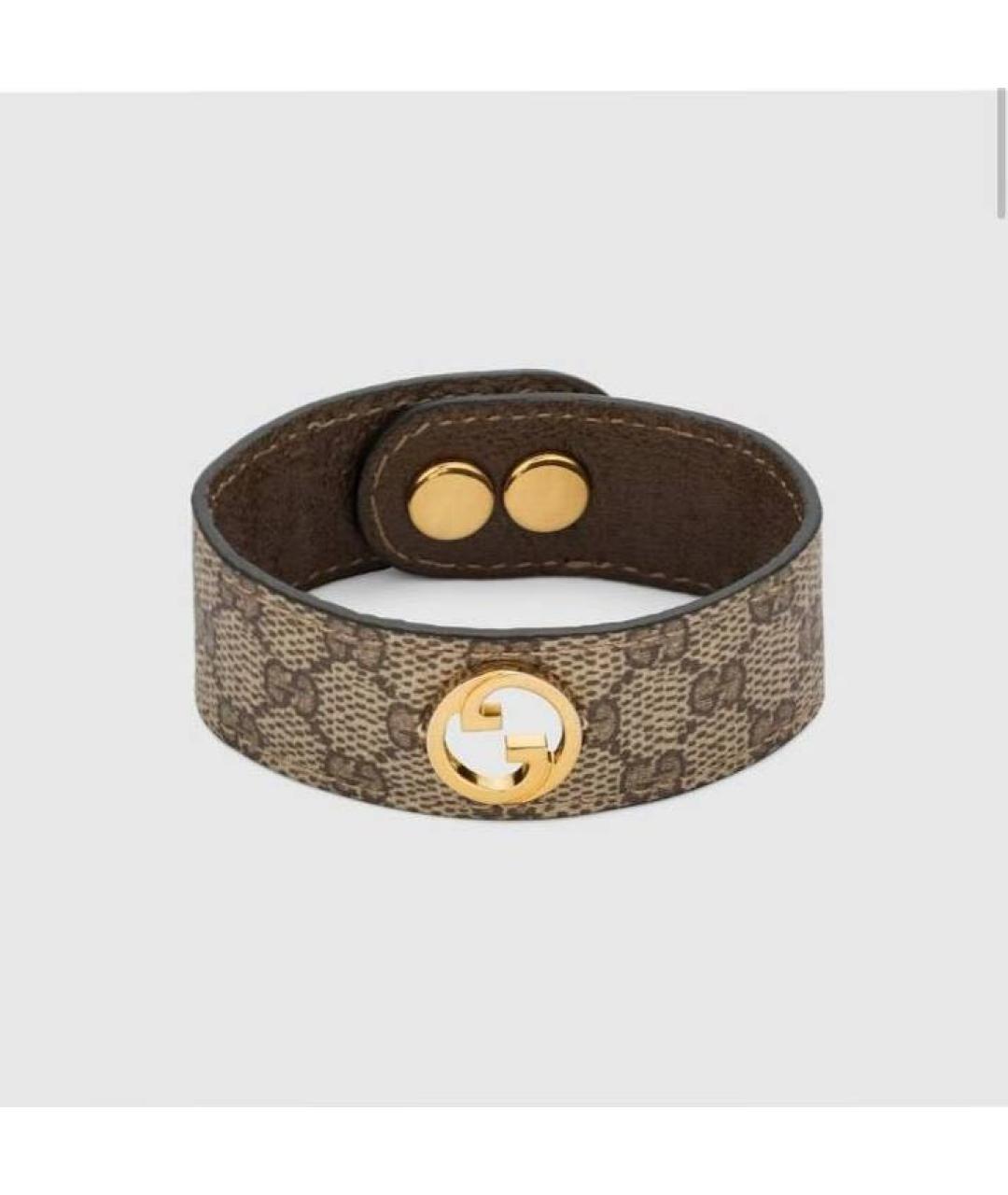 GUCCI Коричневый кожаный браслет, фото 4