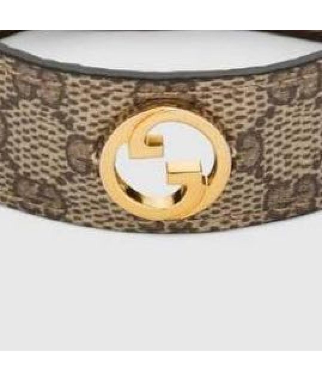 GUCCI Коричневый кожаный браслет, фото 2