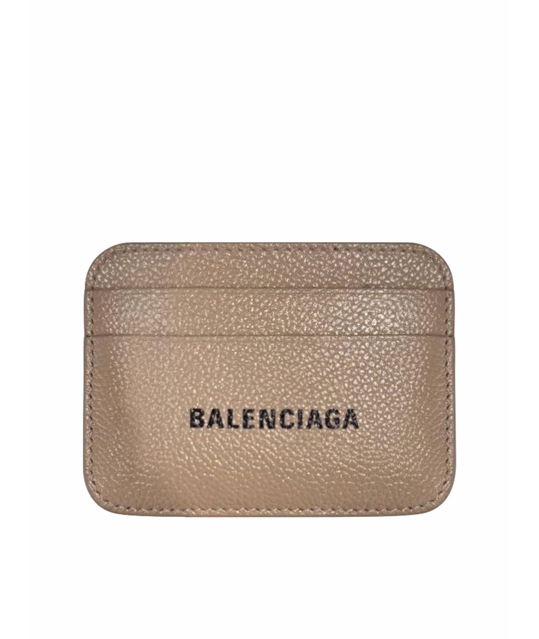 BALENCIAGA Бежевая кожаная визитница, фото 1