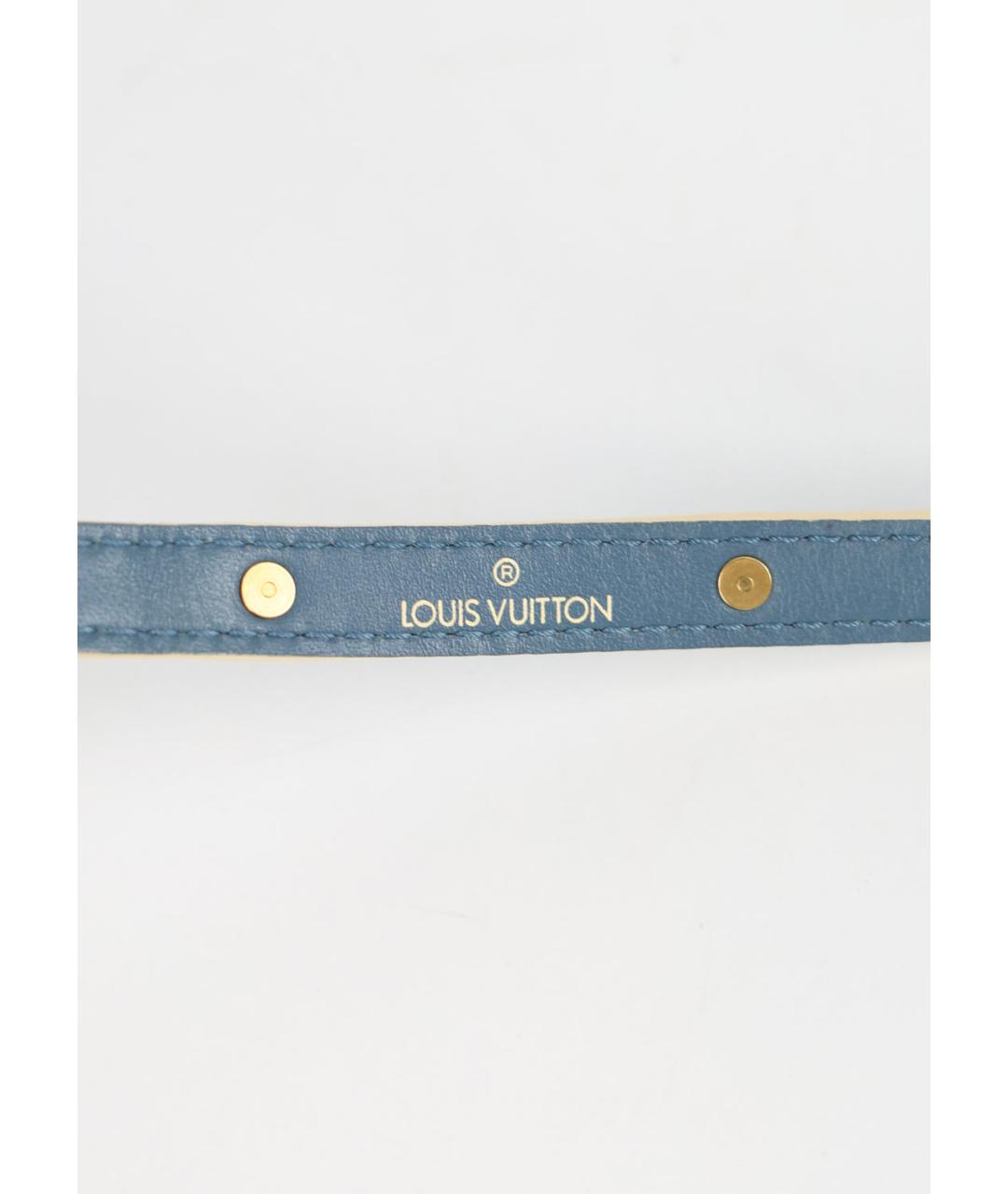 LOUIS VUITTON Голубой кожаный ремень, фото 5