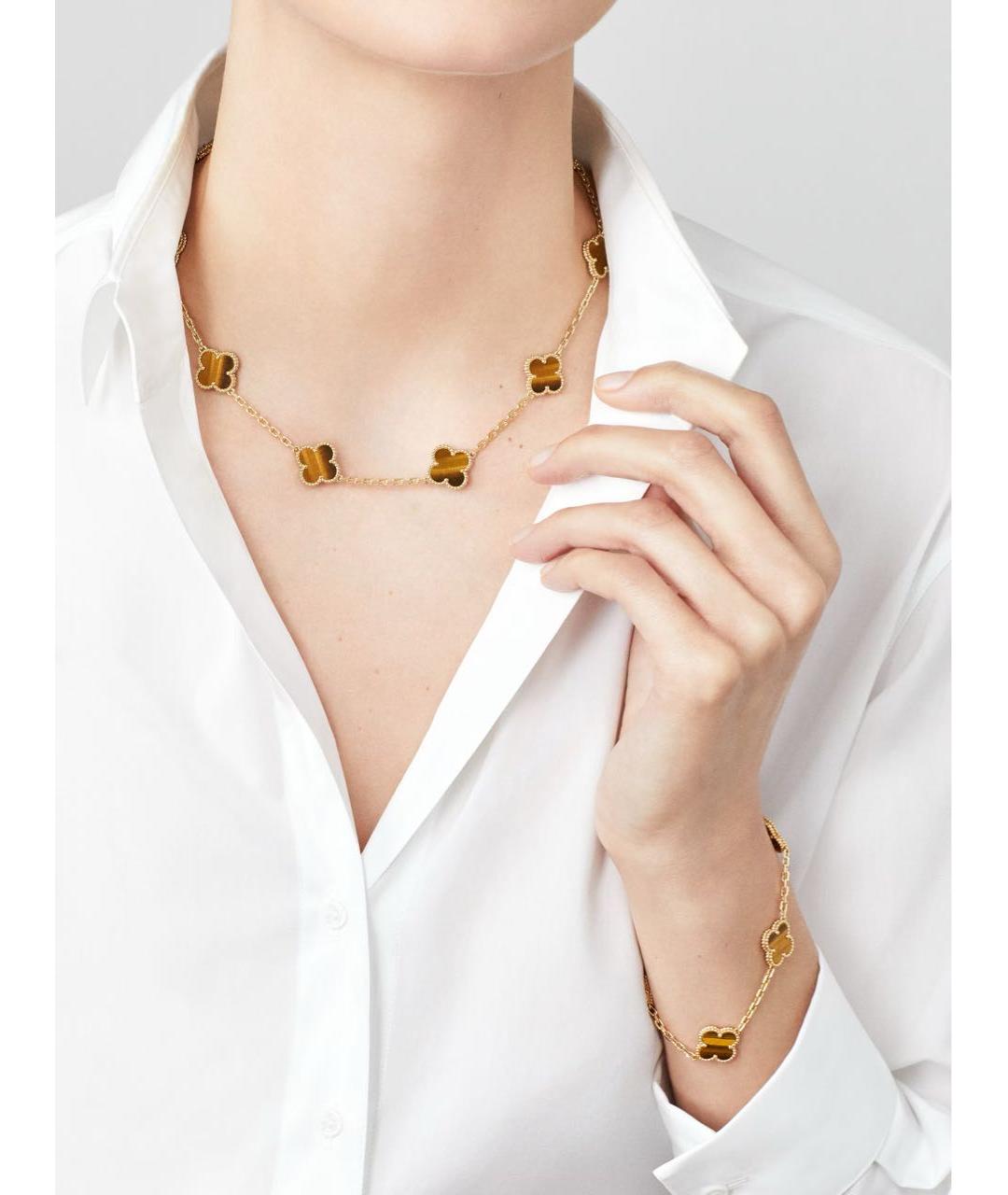 VAN CLEEF & ARPELS Коричневое колье из желтого золота, фото 2