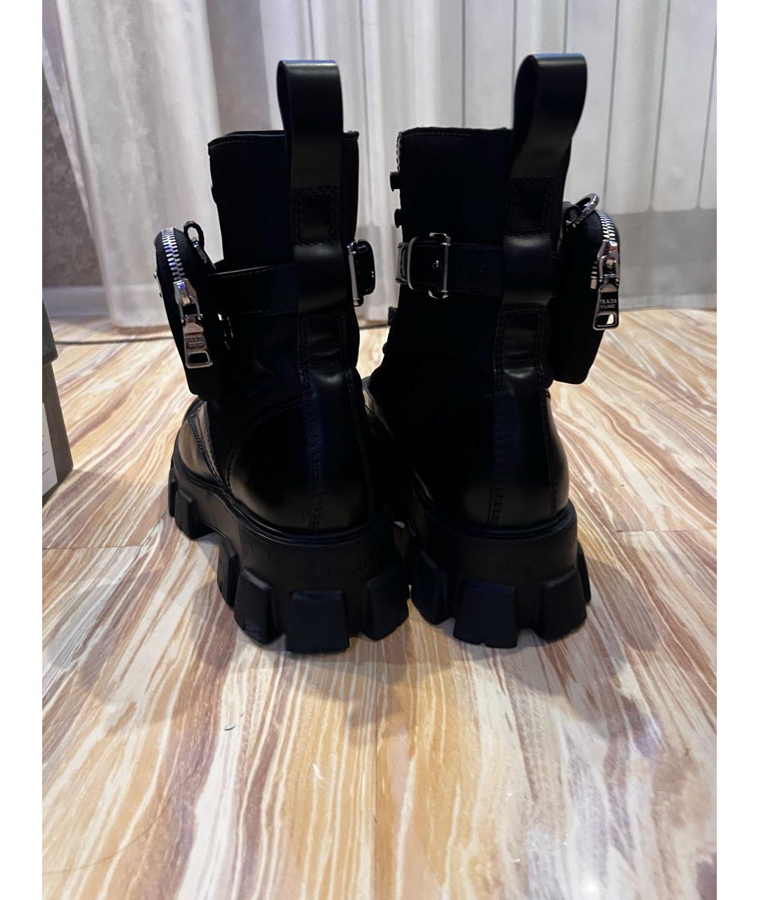 PRADA Черные кожаные высокие ботинки, фото 3