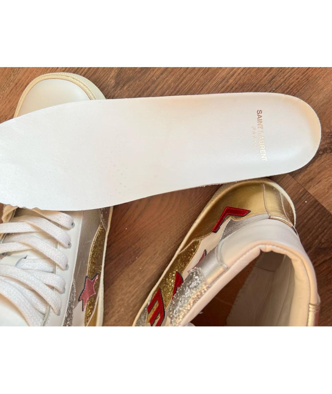 SAINT LAURENT Белые кожаные кеды, фото 8