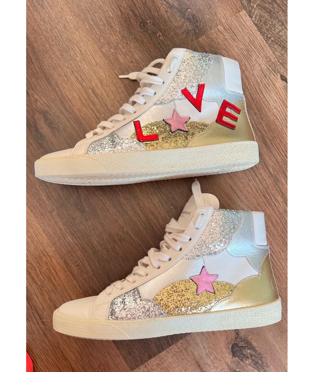 SAINT LAURENT Белые кожаные кеды, фото 7
