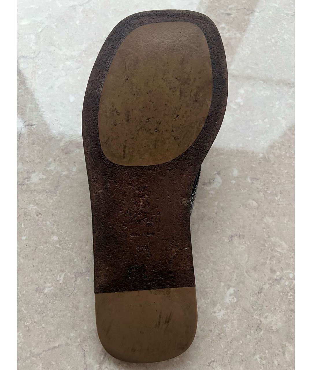 BRUNELLO CUCINELLI Коричневые кожаные сандалии, фото 5