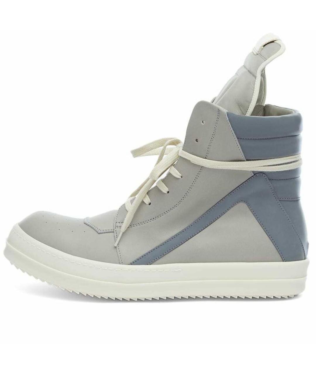 RICK OWENS Серые кожаные кеды, фото 6