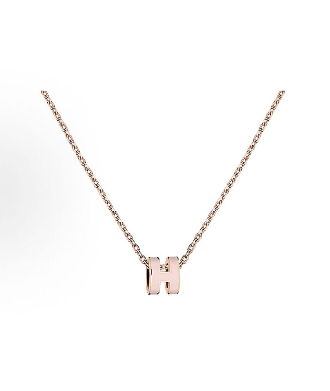 HERMES Розовая металлическая подвеска, фото 4