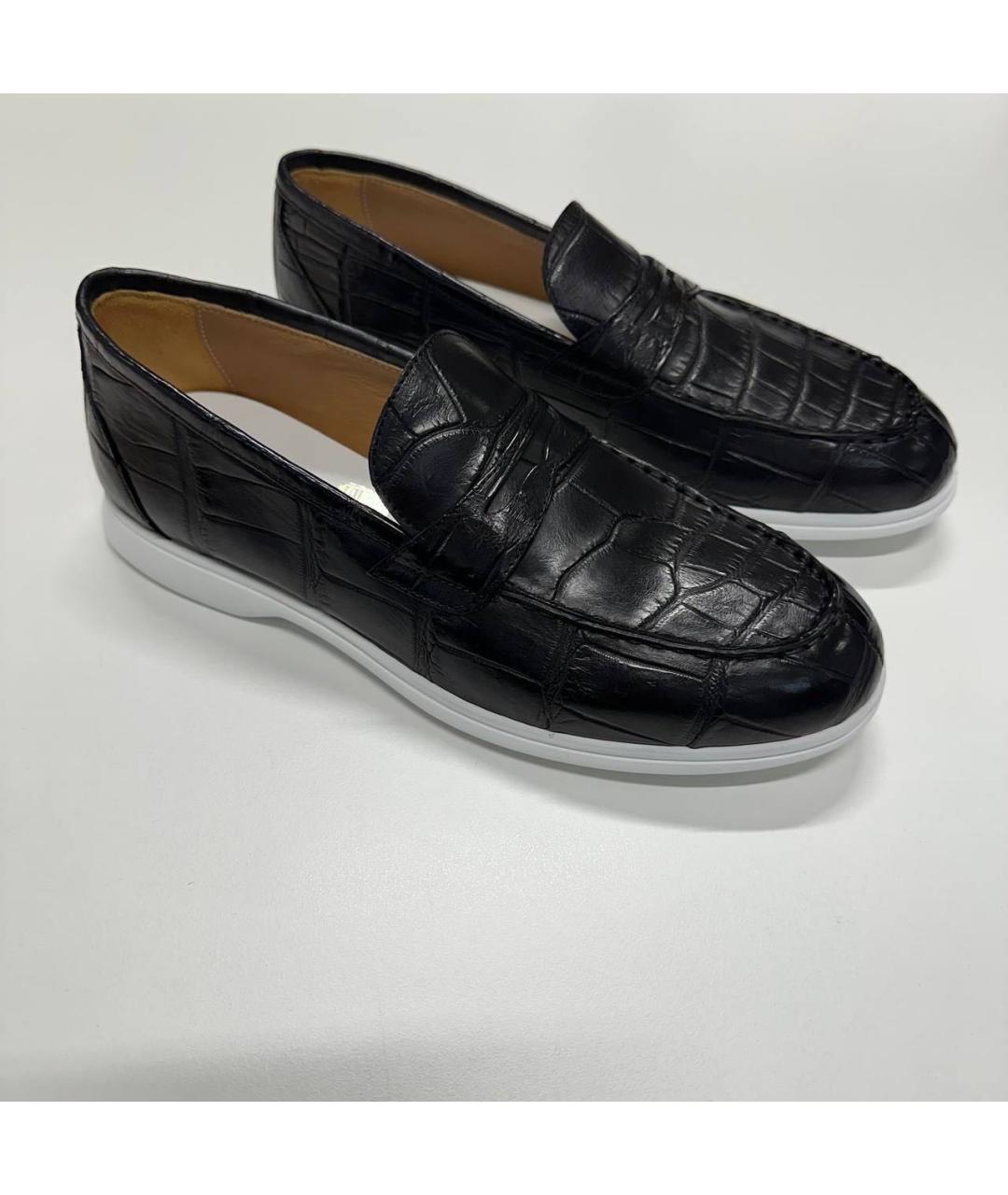 KITON Черные лоферы из экзотической кожи, фото 2