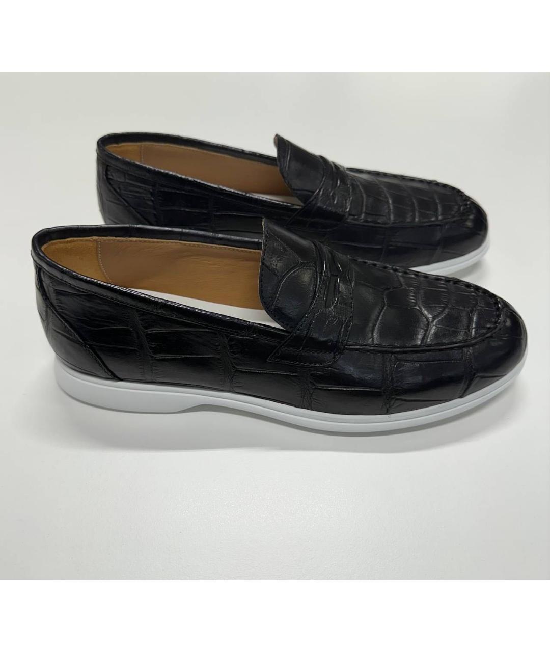 KITON Черные лоферы из экзотической кожи, фото 5