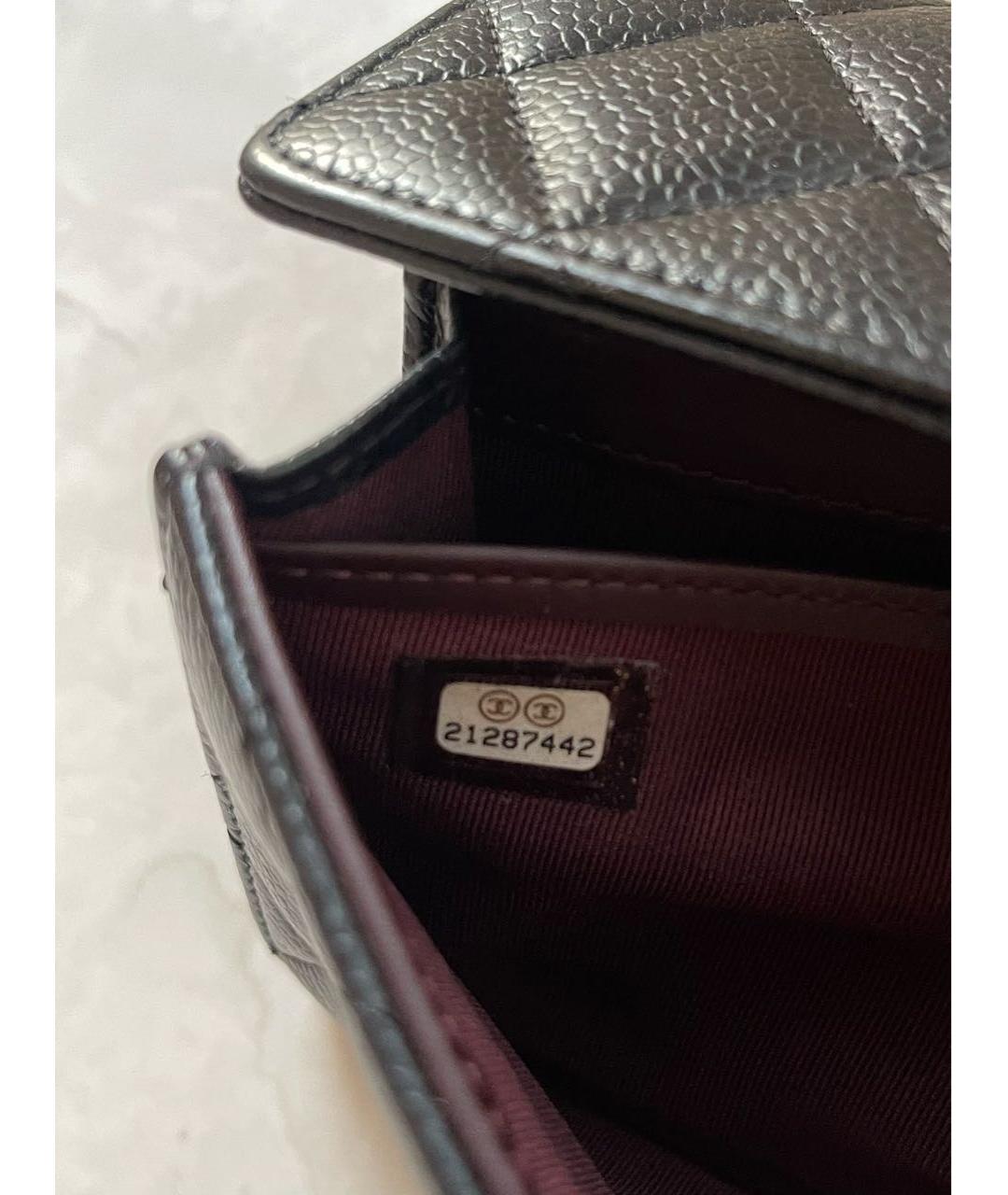 CHANEL Черный кожаный кошелек, фото 6
