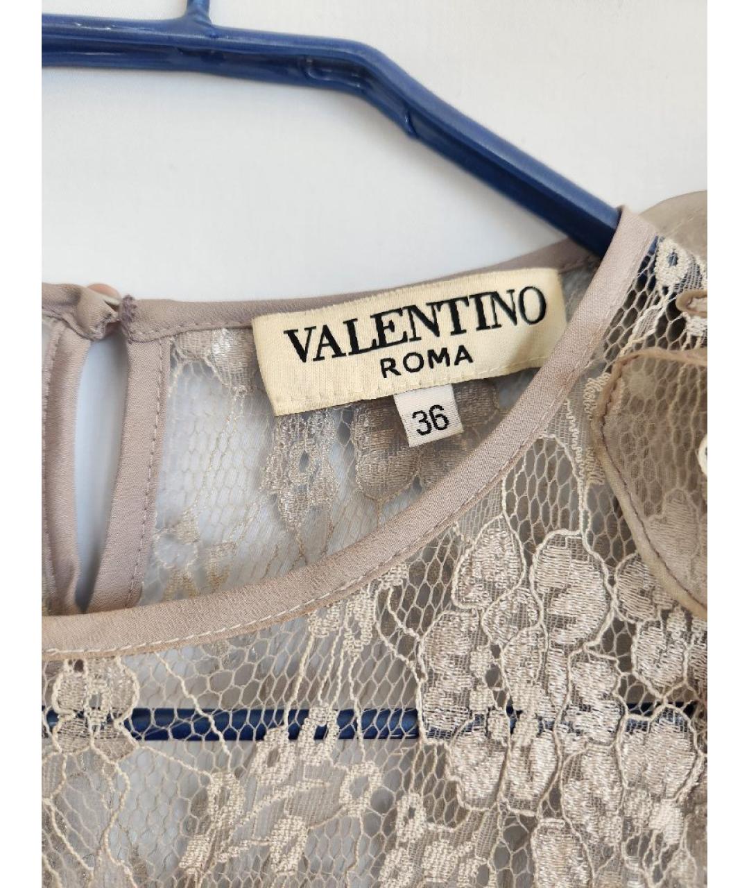VALENTINO Серебряное шелковое коктейльное платье, фото 6