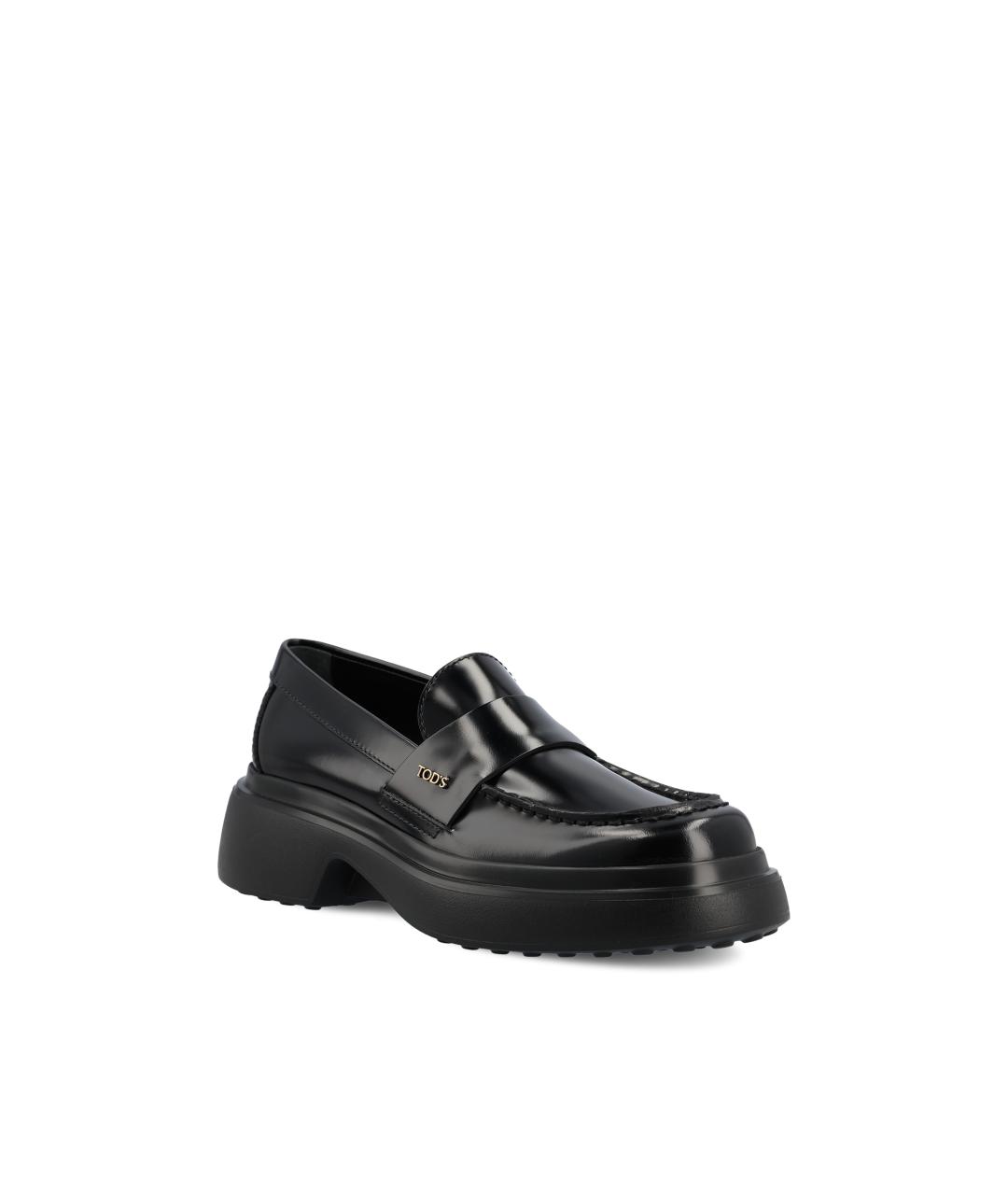 TOD'S Черные кожаные лоферы, фото 2