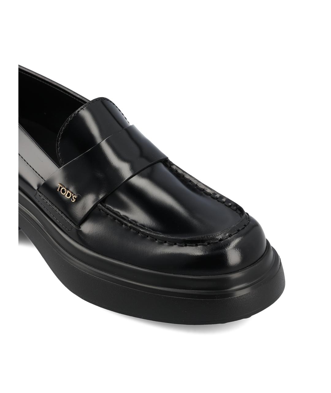 TOD'S Черные кожаные лоферы, фото 3