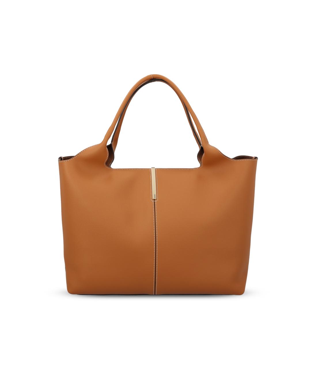 TOD'S Коричневая кожаная сумка тоут, фото 1