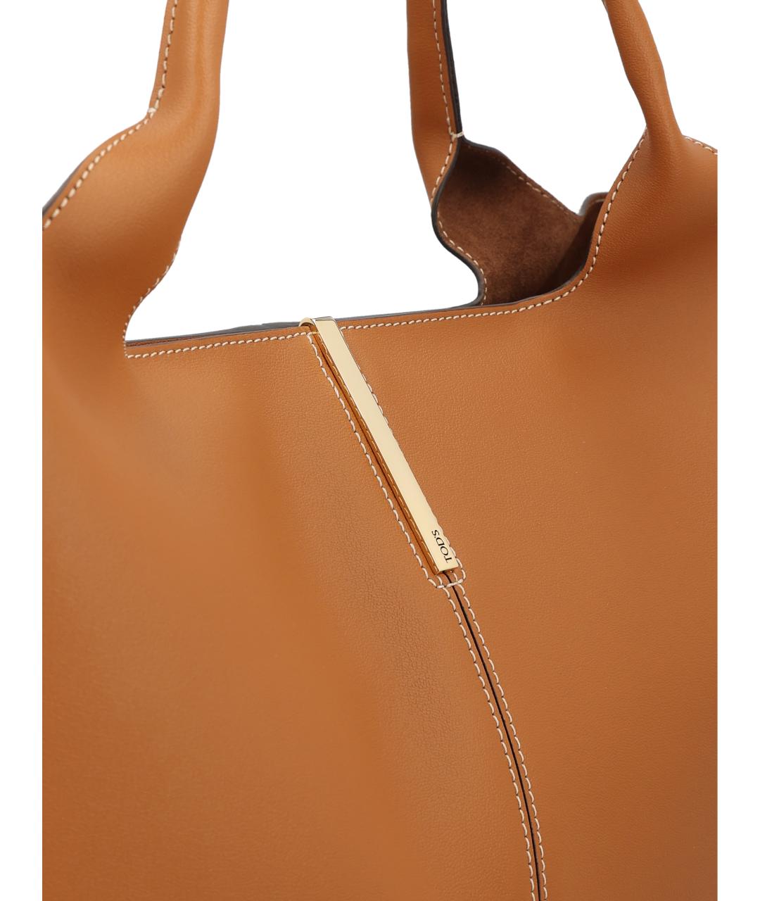 TOD'S Коричневая кожаная сумка тоут, фото 3