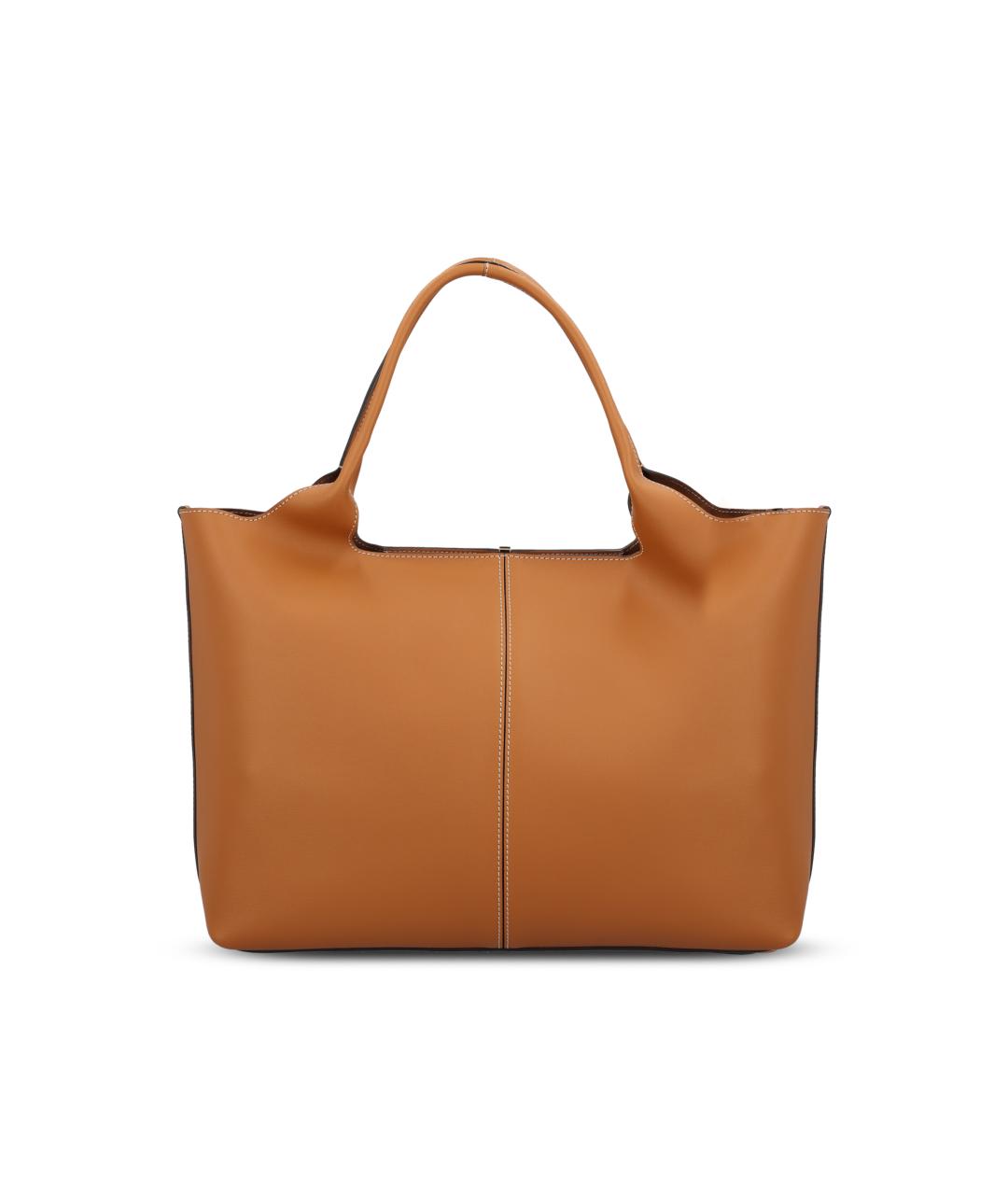 TOD'S Коричневая кожаная сумка тоут, фото 4