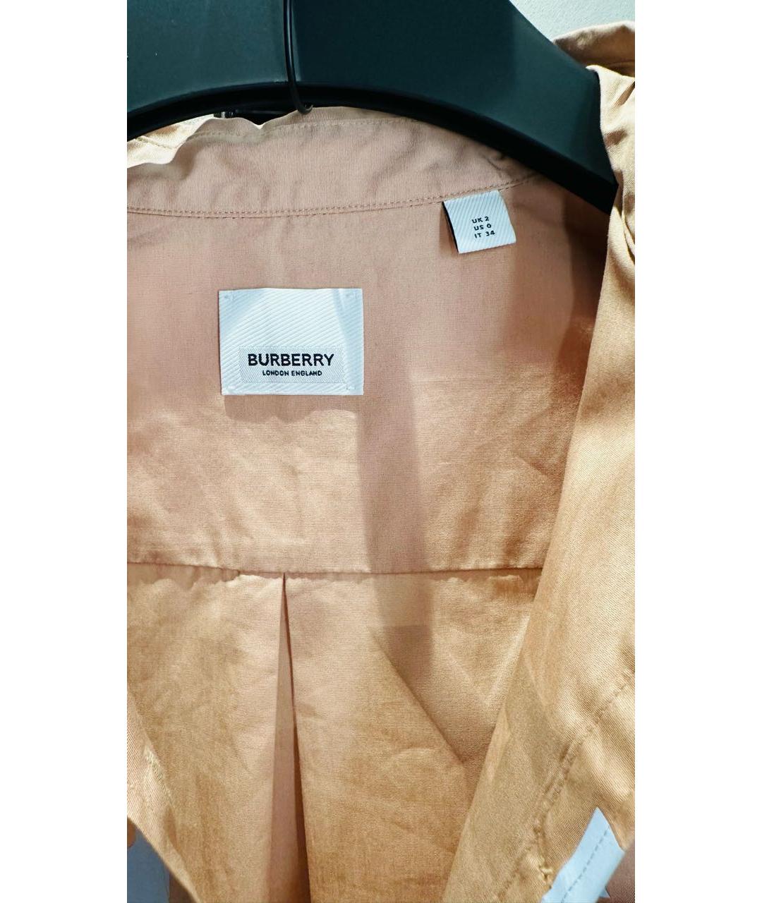 BURBERRY Бежевое хлопковое повседневное платье, фото 2