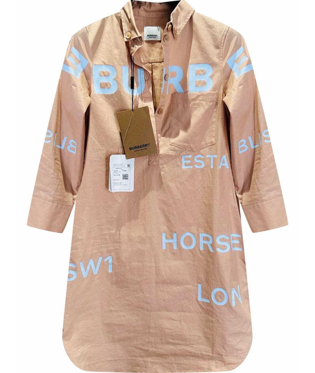 BURBERRY Бежевое хлопковое повседневное платье, фото 1