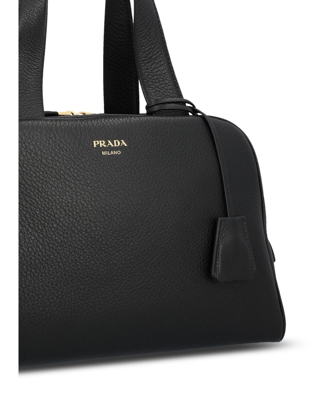 PRADA Черная кожаная сумка тоут, фото 2
