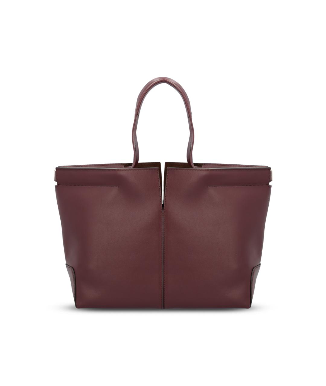 TOD'S Бордовая кожаная сумка тоут, фото 4