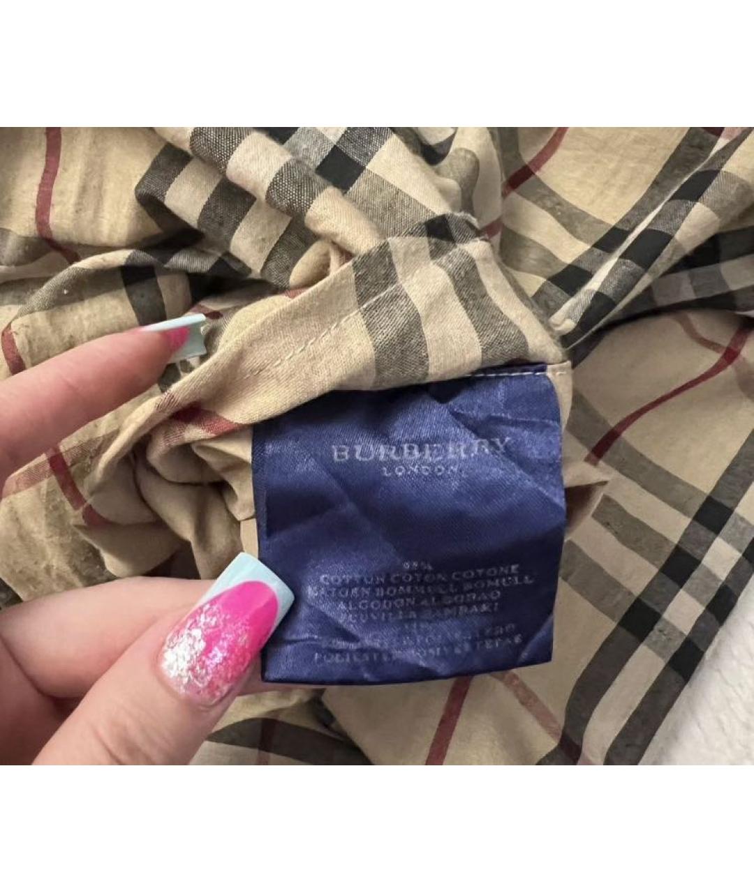 BURBERRY Бежевая хлопковая куртка, фото 5