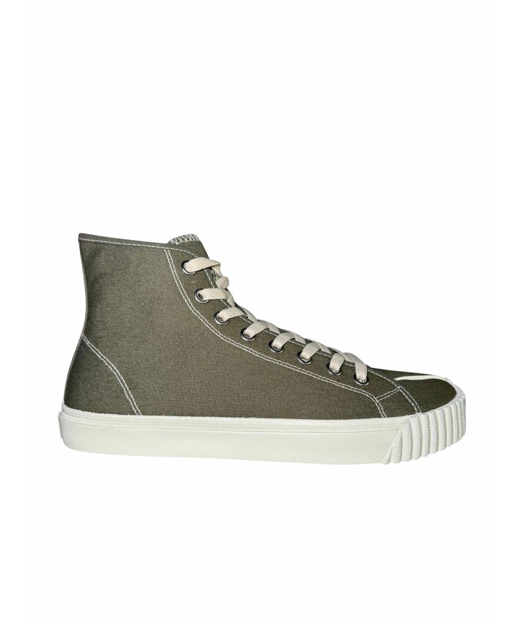 MAISON MARGIELA Хаки текстильные высокие кроссовки / кеды, фото 1