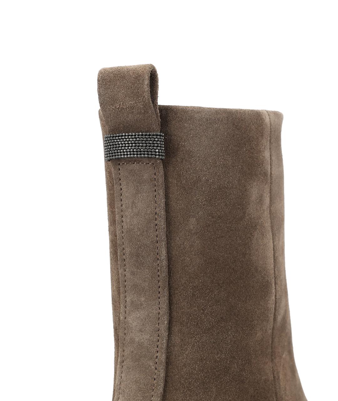 BRUNELLO CUCINELLI Коричневые кожаные ботинки, фото 3