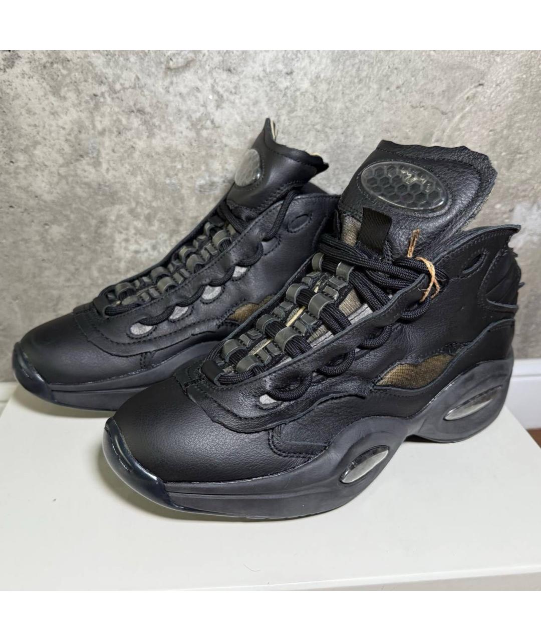 REEBOK Черные кожаные высокие кроссовки / кеды, фото 2